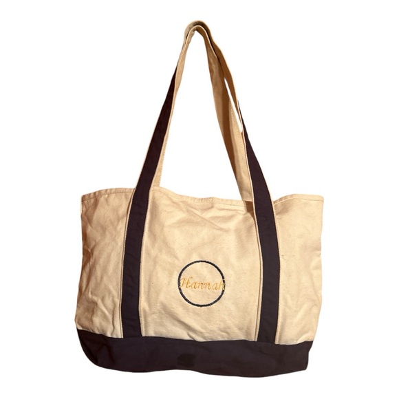 Handbags - Navy & Cream Canvas Hannah Boat and Tote Style Bag